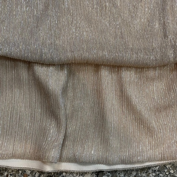 MSK Gold and Rhinestone Slit Bat Wing Sleeve Sparkle Blouse Size Large - Picture 12 of 13